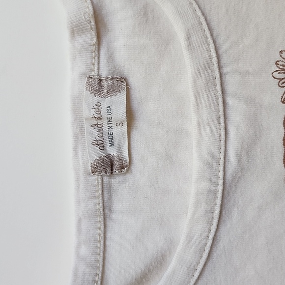 Altar'd State Cream Baby Tee with Brown "Raised On Dolly"  Graphic - Picture 2 of 3